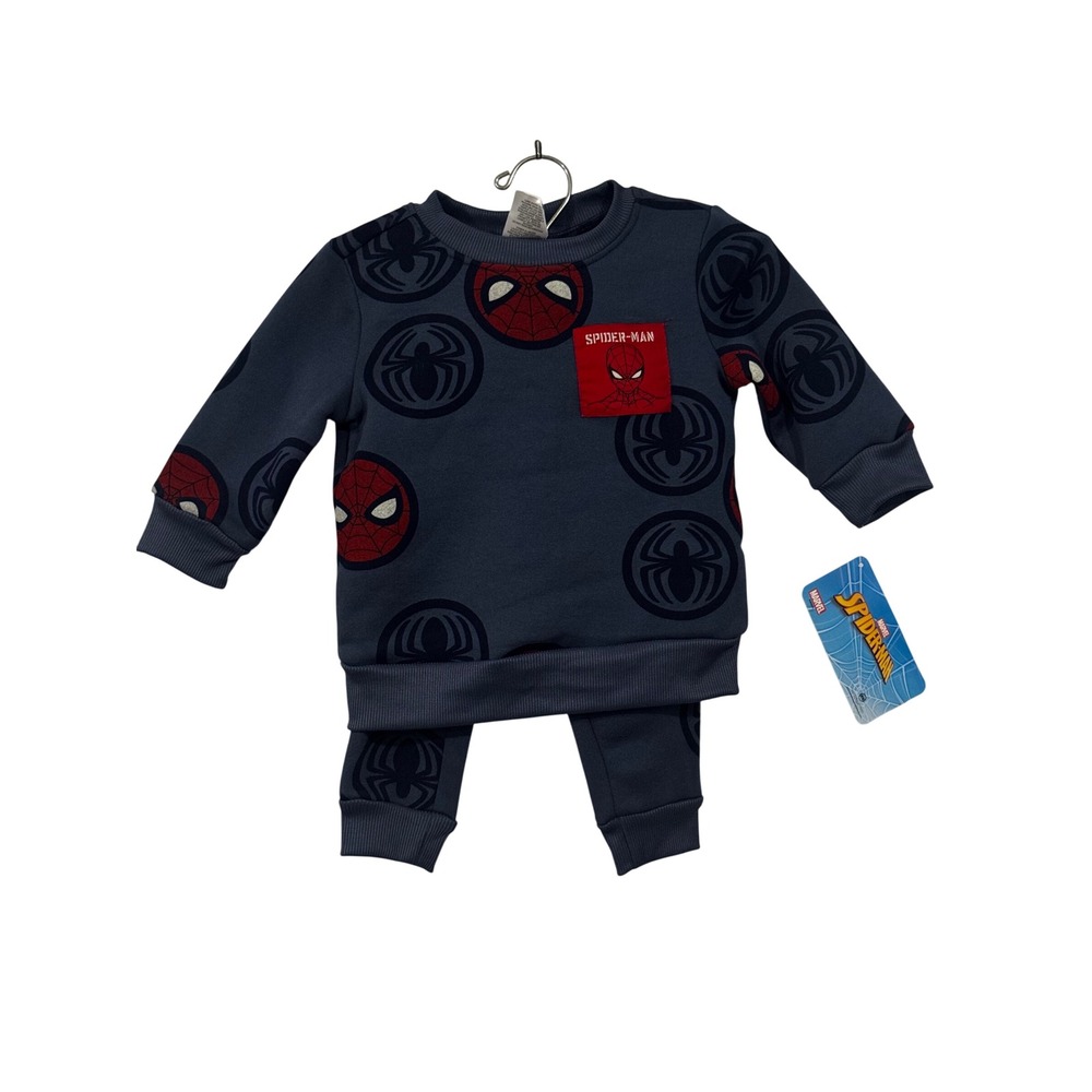 Marvel Spider-Man Kids Sweatshirt and Joggers 2-Piece Set Gray 12M NWT